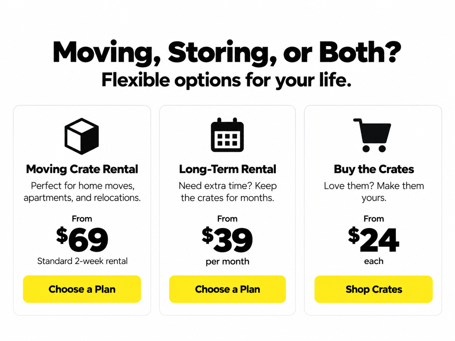 Moving, storing, or both? CrateLoop plan options