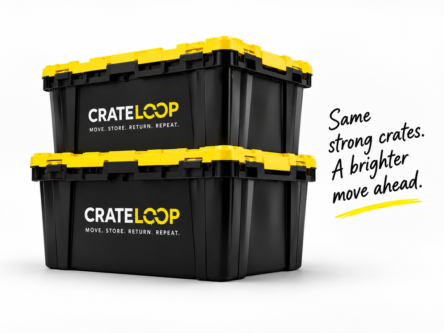 Stacked CrateLoop reusable moving crates
