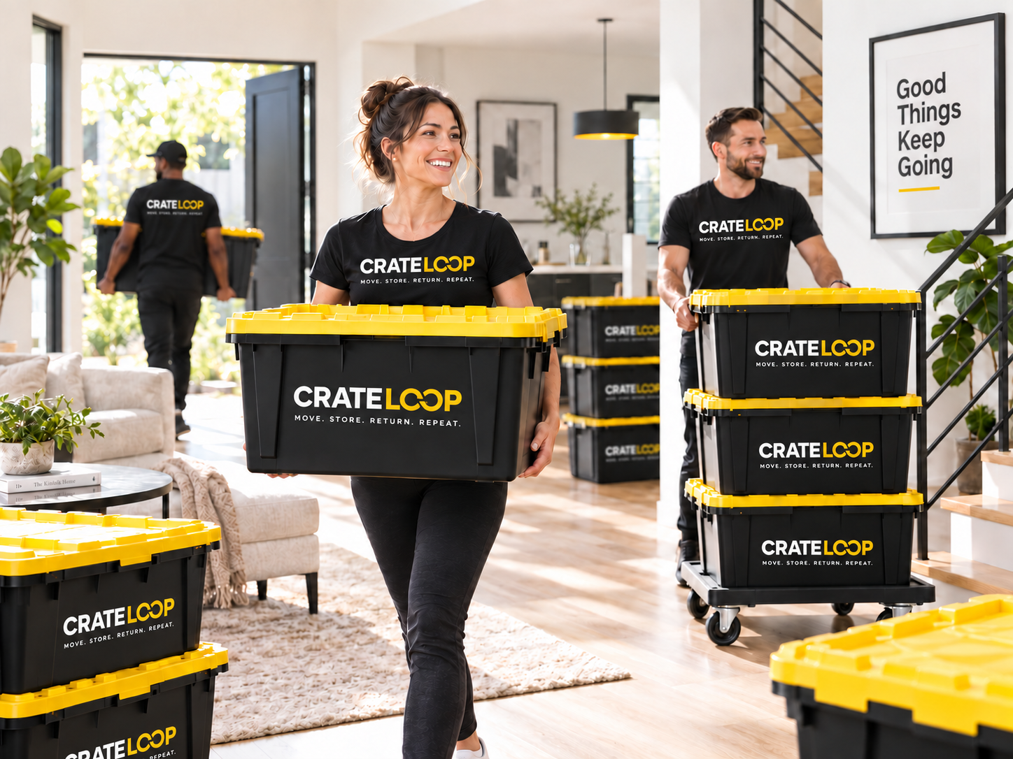 CrateLoop moving crates in use