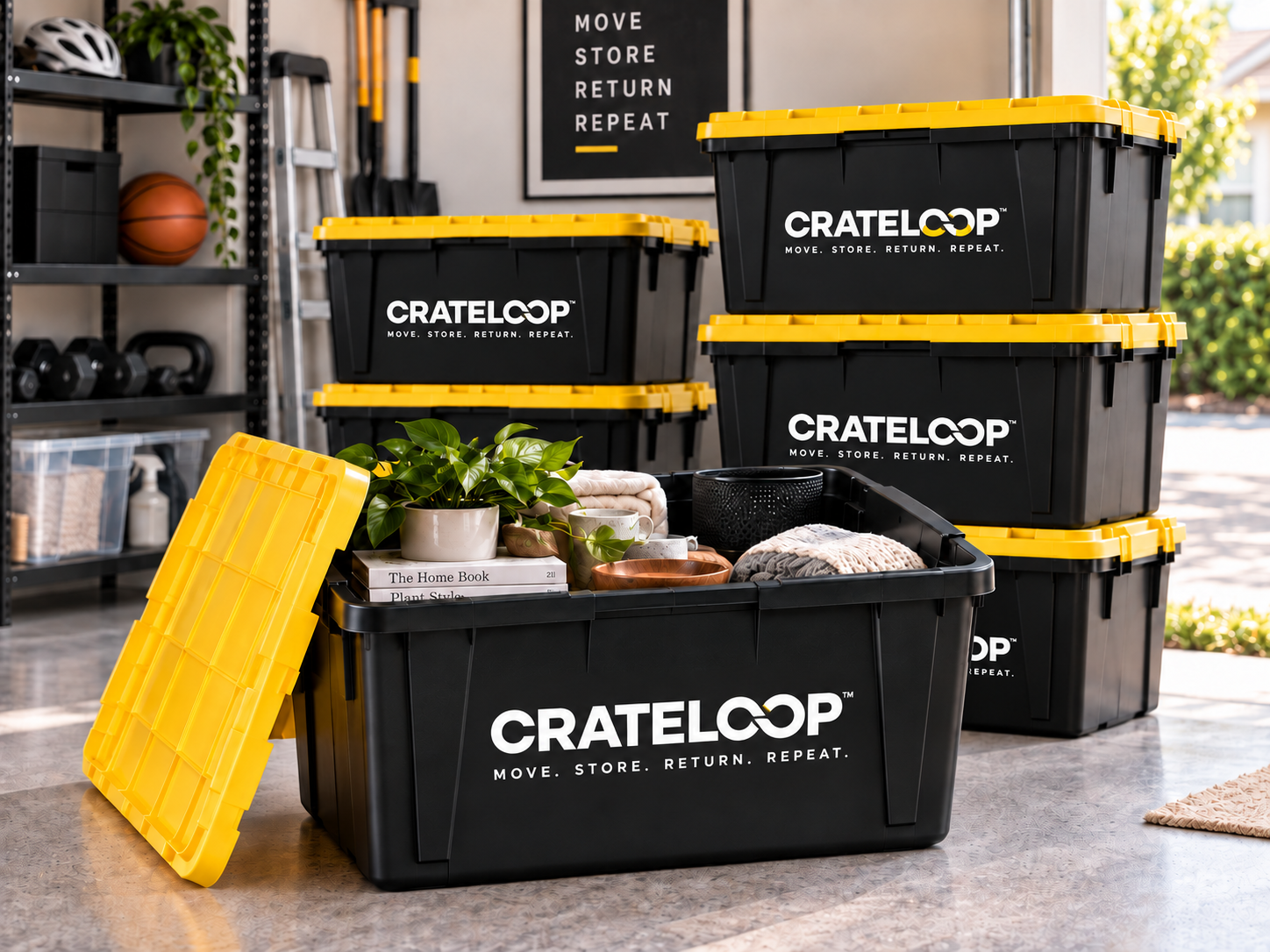 CrateLoop black and yellow crates