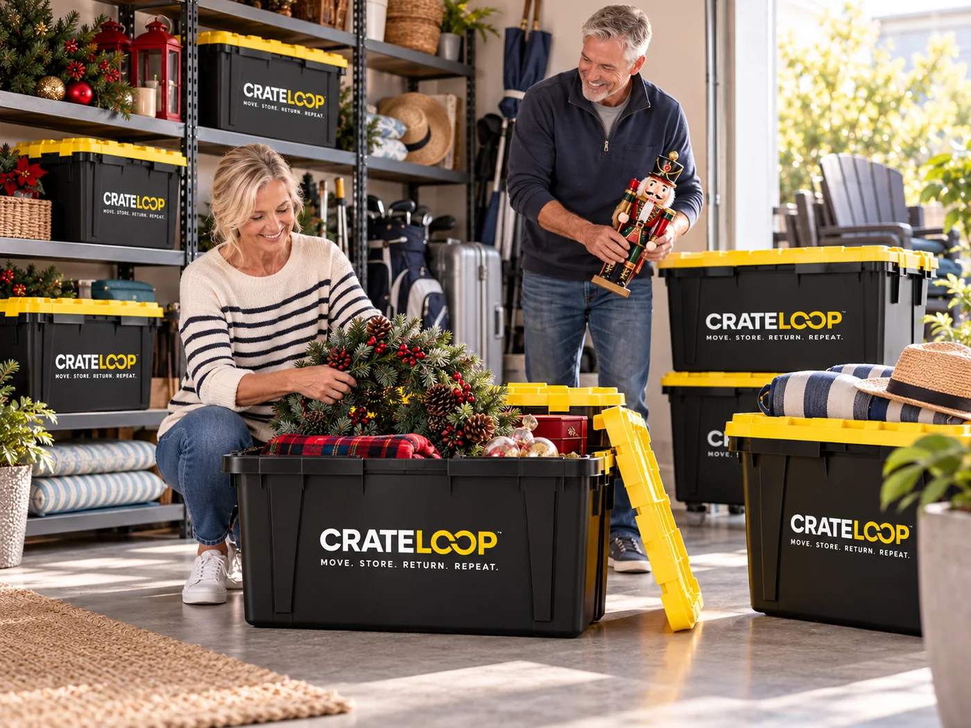 CrateLoop crates used for seasonal and snowbird storage